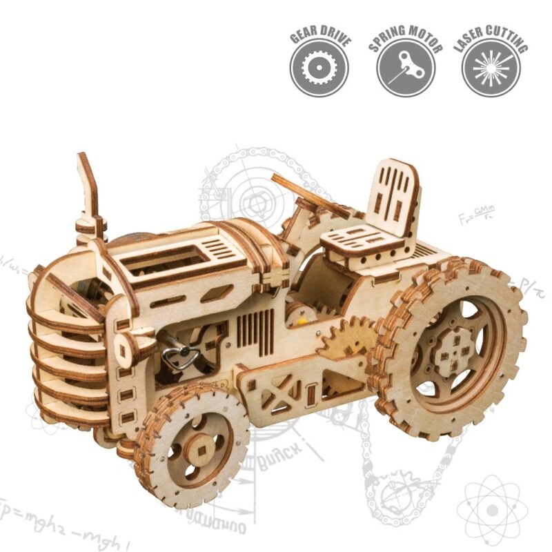 Robotime LK401 Ahşap Mekanik Traktör Kiti
