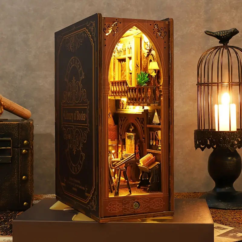 Vintage Kitaplık Temalı DIY Book Nook Seti